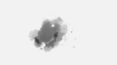 Soyut mürekkep sıçraması. mürekkep sıçrama bileşimi, suluboya geçiş, mürekkep ıslak fırça darbesi, sıvı sanat arka planı, kaplama, alfa mat bileşimi.