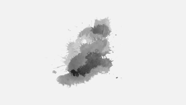 Abstracte Inkt Transitie Spetters Inkt Splatter Componeren Aquarelovergang Inkt Natte — Stockvideo
