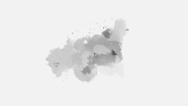 油墨过渡飞溅 喷墨组合 水色转换 油墨湿刷笔划 流体艺术背景 阿尔法垫组合 — 图库视频影像