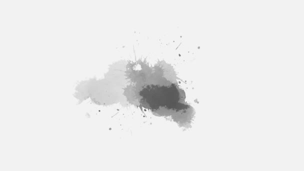 Abstrakte Farbspritzer Tinte Splatter Compositing Aquarell Übergang Tinte Nassen Pinselstrich — Stockvideo