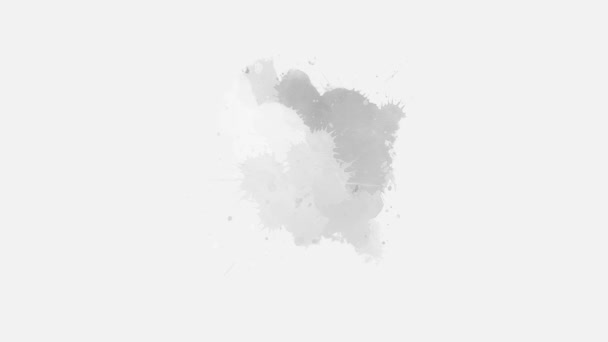 Abstrakte Farbspritzer Tinte Splatter Compositing Aquarell Übergang Tinte Nassen Pinselstrich — Stockvideo