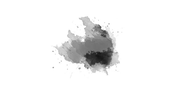Abstracte Inkt Transitie Spetters Inkt Splatter Componeren Aquarelovergang Inkt Natte — Stockvideo