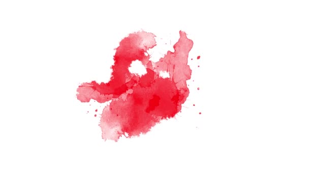 Kırmızı Mürekkep Fırça Darbesi Değişimi Mürekkep Sıçraması Soyut Mürekkep Fırçası — Stok video