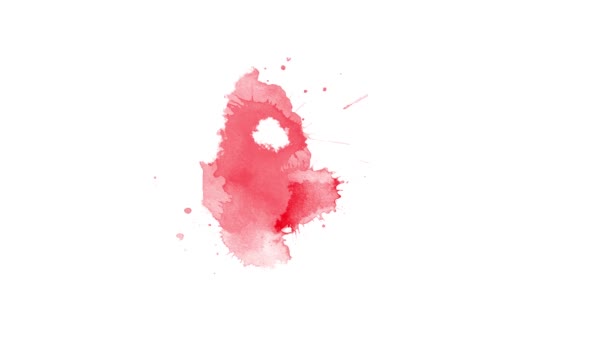 Pinselübergang Mit Roter Tinte Tintenkleckse Abstrakte Tinte Pinselkleckse Splitter Fluid — Stockvideo