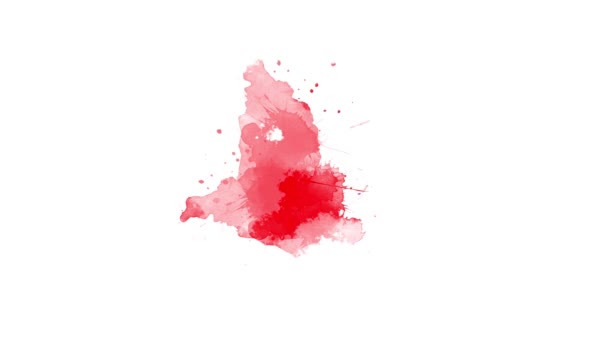 Transición Pincelada Tinta Roja Salpicadura Tinta Blot Cepillo Tinta Abstracta — Vídeo de stock