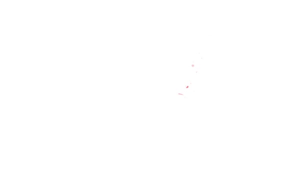 Röd Bläckpenseldrag Övergång Bläck Stänk Abstrakt Bläckborste Blot Splat Flytande — Stockvideo