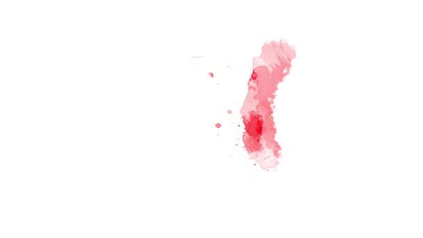 红笔笔划过渡 墨水飞溅 油墨笔迹 流体艺术 阿尔法垫组成 笔划蔓延 油墨过渡飞溅效果 — 图库视频影像