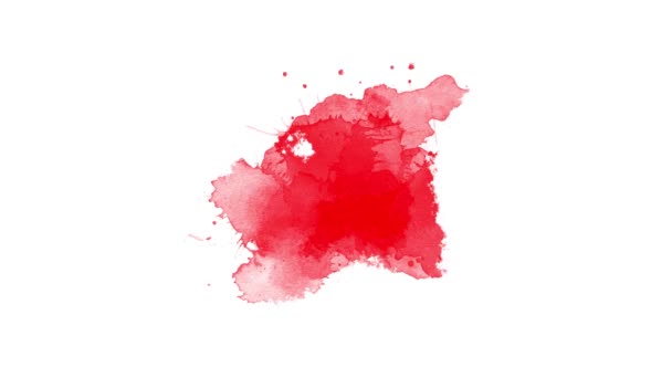 Αλλαγή Πινέλου Κόκκινου Μελανιού Πιτσιλιές Μελανιού Αφηρημένη Πινέλο Μελάνι Κηλίδα — Αρχείο Βίντεο