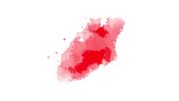 Transisi Sikat Tinta Merah Percikan Tinta Kibatan Tinta Abstrak Percikan — Stok Video