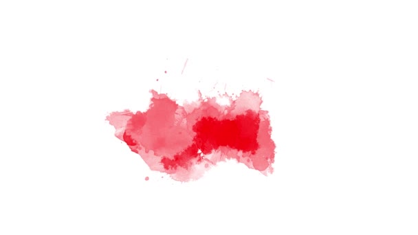 Transición Pincelada Tinta Roja Salpicadura Tinta Blot Cepillo Tinta Abstracta — Vídeos de Stock