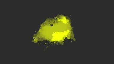 Renkli mürekkep geçişi. Mürekkep fırçası darbesi değişimi. Mürekkep sıçraması. Soyut mürekkep fırçası lekesi, çarpma, sıvı sanat, kaplama, alfa matte bileşimi, yayılan fırça darbesi.