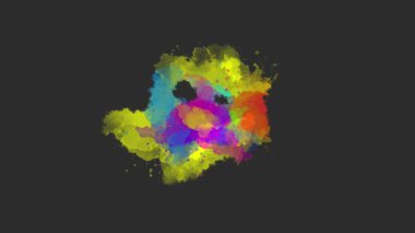 Mürekkep sıçrama bileşimi etkisi. Renkli mürekkep geçişi. Mürekkep fırçası darbesi değişimi. Mürekkep sıçraması. Soyut mürekkep fırçası lekesi, çarpma, sıvı sanat, kaplama, alfa matte bileşimi, yayılan fırça darbesi.