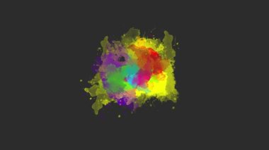 Mürekkep sıçrama bileşimi etkisi. Renkli mürekkep geçişi. Mürekkep fırçası darbesi değişimi. Mürekkep sıçraması. Soyut mürekkep fırçası lekesi, çarpma, sıvı sanat, kaplama, alfa matte bileşimi, yayılan fırça darbesi.