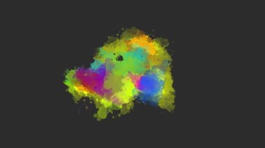 Mürekkep sıçrama bileşimi etkisi. Renkli mürekkep geçişi. Mürekkep fırçası darbesi değişimi. Mürekkep sıçraması. Soyut mürekkep fırçası lekesi, çarpma, sıvı sanat, kaplama, alfa matte bileşimi, yayılan fırça darbesi.