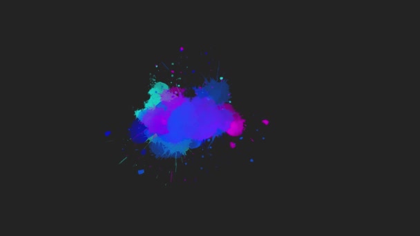 Aquarel Inkt Druppels Overgang Abstract Zwarte Inkt Spatten Overgang Abstracte — Stockvideo