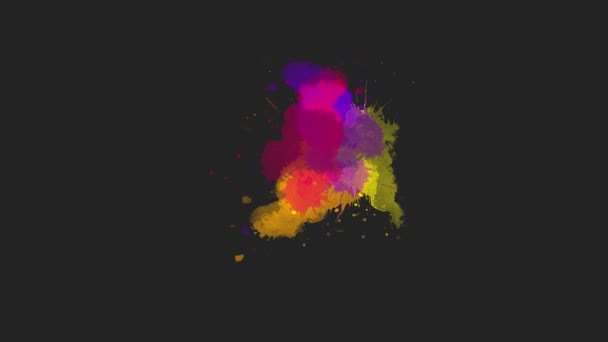 Aquarell Tinte Fällt Beim Übergang Abstrakter Schwarzer Farbspritzer Übergang Abstrakter — Stockvideo