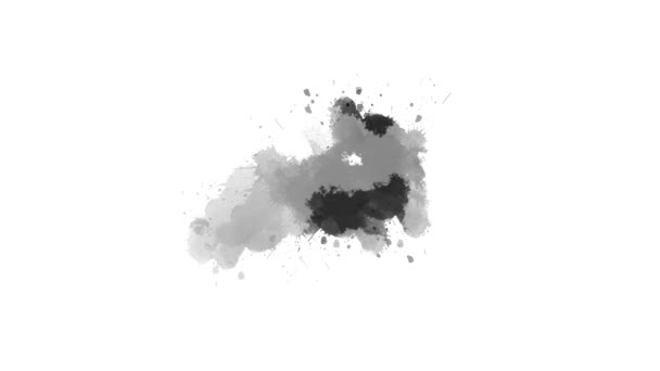 Inkt Druppels Effect Animatie Inktborstel Beroerte Overgang Inktplons Abstracte Inkt — Stockvideo