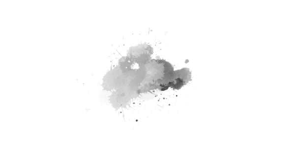 Ink Drops Effect Animation Ink Brush Stroke Transition Ink Splash — Stock Video