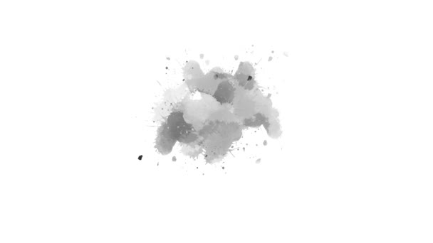 Blekk Gir Effekt Animasjon Blekket Penselstrøk Blekksprut Abstrakt Blekkbørste Sprut – stockvideo