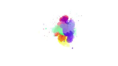 Beyaz arka planda sıvı mürekkep sıçraması. Suluboya fırça darbesi. Mürekkep sıçrama değişimi. Soyut mürekkep lekesi, splat, akışkan sanat, kaplama, alfa matte kompozisyonu, beyaz kağıt üzerine yayılmış. Mürekkep değişimi lekesi yayılıyor.