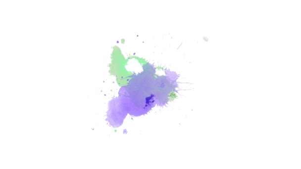Ink Transitions Splatter Blot Spreading Watercolor Paint Brush Stroke Ink — Stock Video