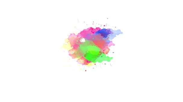 Przenoszenie Atramentu Rozpryskuje Plamy Pociągnięcie Pędzla Farbą Akwarelową Przemiana Farby — Wideo stockowe
