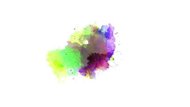 Farbübergänge Plätschern Vor Sich Hin Aquarell Pinselstrich Farbspritzer Übergang Abstrakter — Stockvideo