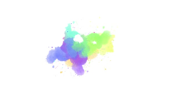 Fluid Ink Splash Transition White Background Watercolor Paint Brush Stroke — Stock Video