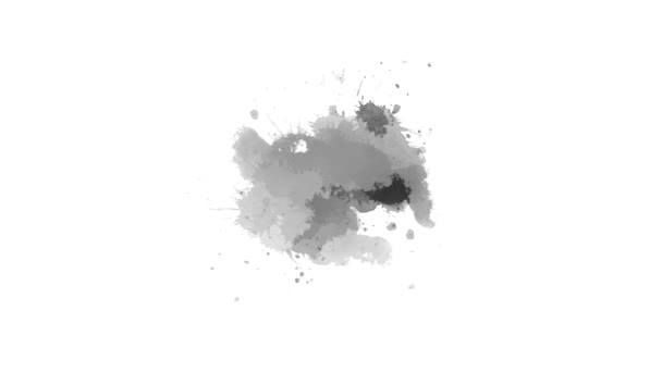 水花色油墨过渡 墨水滴 喷墨组合 水色转换 油墨湿刷笔划 流体艺术背景 阿尔法垫组合 — 图库视频影像