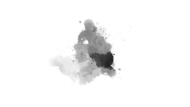 Splash Kleur Inkt Overgang Inktdruppelspetters Componeren Inkt Splatter Componeren Aquarelovergang — Stockvideo
