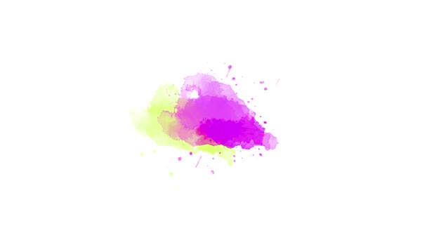 Auf Weißem Hintergrund Erscheint Ein Farbenfroher Pinselfleck Farbspritzer Farbübergang Pinselstrich — Stockvideo