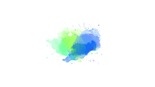 Colorful Water Brush Ink Spot Appears White Background Splash Color — Stock Video