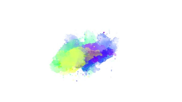 Mancha Tinta Pincel Água Colorida Aparece Fundo Branco Transição Tinta — Vídeo de Stock