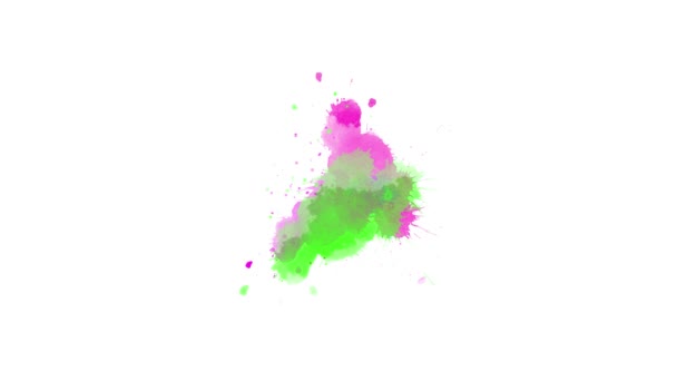 Ink Splatter Transition Effect Animation Watercolor Black Ink Splatter Compositing — Stock Video