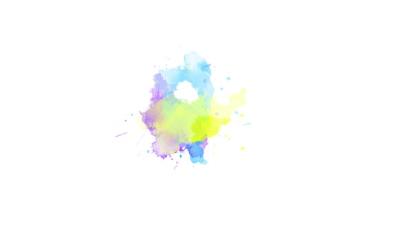 Ink Splatter Transition Effect Animation Watercolor Black Ink Splatter Compositing — Stock Video