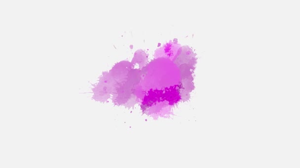 Tinta Salpica Efecto Composición Ink Drops Transition White Background Inglés — Vídeos de Stock