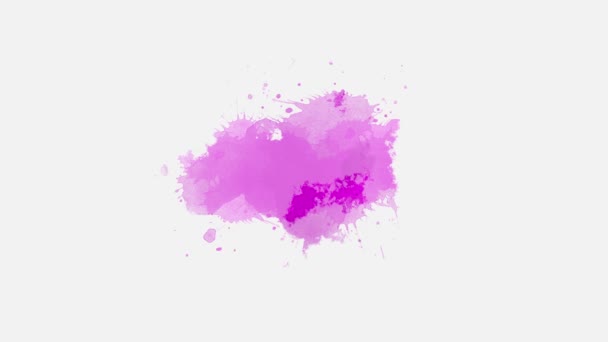 Tinta Salpica Efecto Composición Ink Drops Transition White Background Inglés — Vídeos de Stock