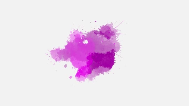 Inktspatten Componeren Effect Inkt Druppels Overgang Witte Achtergrond Inktspatten Overgangsanimatie — Stockvideo