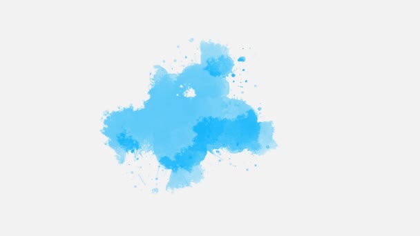 液墨飞溅的转变 油墨滴转变 喷墨组合 水色转换 油墨湿刷笔划 流体艺术背景 阿尔法垫组合 — 图库视频影像