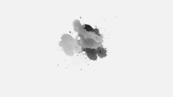 Ink Transition Splatter Blot Spreading Effect Animation Ink Brush Stroke — Stock Video