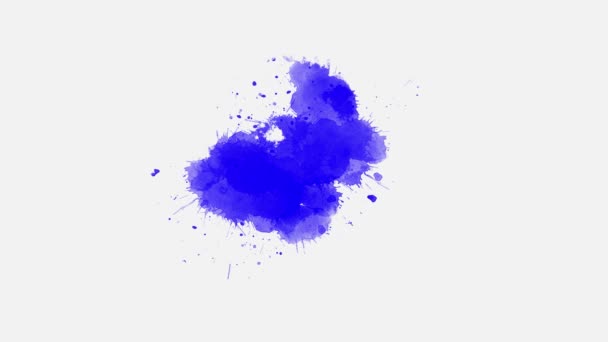 Tintenfleck Breitet Sich Auf Weißem Hintergrund Aus Farbspritzer Übergangseffekt Aquarell — Stockvideo