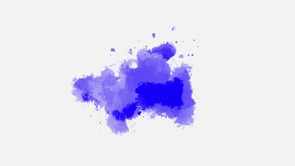 Inktvlek Verspreiden Witte Achtergrond Inktvlekken Overgangseffect Aquarel Zwarte Inkt Splatter — Stockvideo