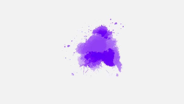 Ink Stain Spreading White Background Ink Splatter Transition Effect Watercolor — Stock Video