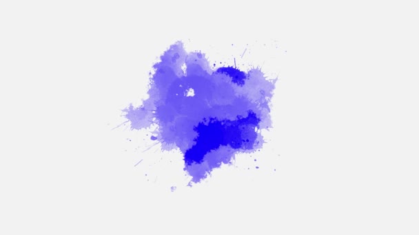 Inktvlek Verspreiden Witte Achtergrond Inktvlekken Overgangseffect Aquarel Zwarte Inkt Splatter — Stockvideo
