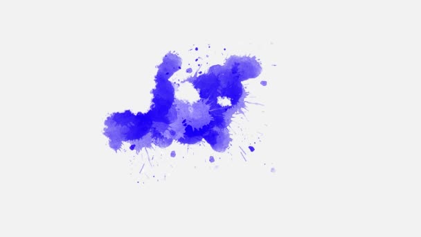 Tintenfleck Breitet Sich Auf Weißem Hintergrund Aus Farbspritzer Übergangseffekt Aquarell — Stockvideo