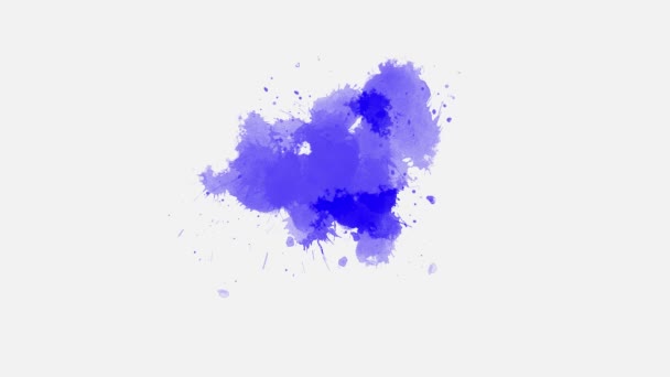 Inkoust Skvrny Šíří Bílém Pozadí Efekt Přechodu Inkoustových Skvrn Akvarel — Stock video