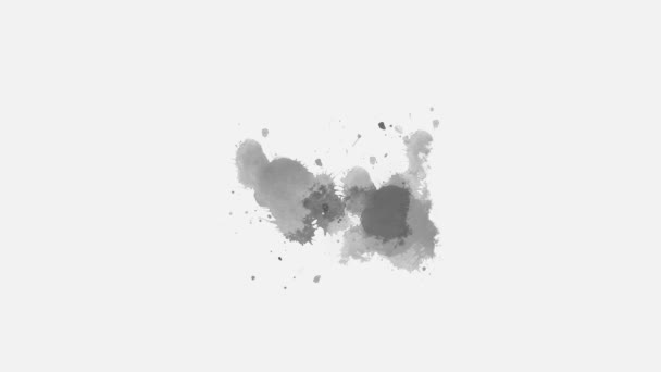 Una Macchia Inchiostro Pennello Acqua Colorata Appare Uno Sfondo Bianco — Video Stock