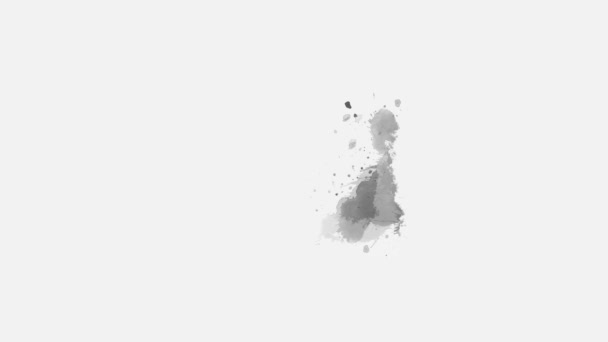 Белом Фоне Появляется Красочное Пятно Чернил Водяной Кисти Абстрактные Чернильные — стоковое видео