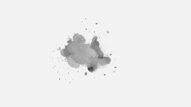 Colorful Water Brush Ink Spot Appears White Background Abstract Ink — Stock Video