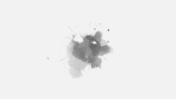 Kleur Inkt Druppels Splatter Witte Achtergrond Ink Splatter Overgangseffect Animatie — Stockvideo